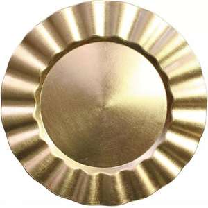 Assiettes de présentation en métal faites à la main, revêtement noir en poudre, forme irrégulière, pour décoration de table de mariage, 100 pièces - Product Image 3