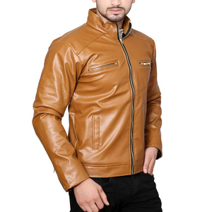 Chaqueta de cuero de invierno OEM personalizado de cuero suave bomber biker slim fit abrigo al por mayor de los hombres proveedor de fábrica de moda - Product Image 4