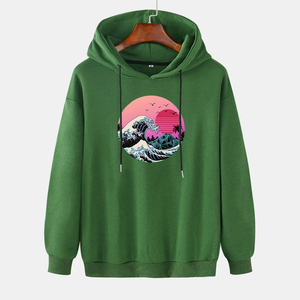 Sudadera con capucha de invierno para hombre OEM 100% algodón antiarrugas diseño logotipo impreso de gran tamaño personalizado forro polar de Color sólido al por mayor - Product Image 2