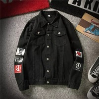 Uniforme avec logo imprimé du dragon de Zhongshan Service OEM Veste en jean pour camionneur avec logo personnalisé Manteau Veste pour hommes