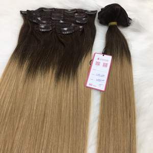Mejor venta recto ombre 5pcs 7pcs humano 100% pelo real clip en extensiones de cabello brasileño de la armadura del pelo brasileño clip ins - Product Image 4
