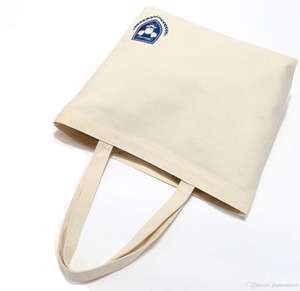 Sacs fourre-tout réutilisables en coton avec logo imprimé personnalisé Sacs en toile en coton vierge personnalisés promotionnels - Product Image 4