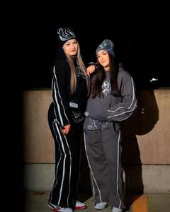 Survêtement personnalisé unisexe lavé à l'acide avec broderie Jogging en coton avec pantalon de survêtement évasé ensemble de sweats à capuche pour hommes hiver - Product Image 4