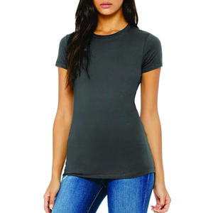 เสื้อยืดสตรีผ้าคอตตอน100% ลำลองแขนสั้น, เสื้อสีพื้น - Product Image 1