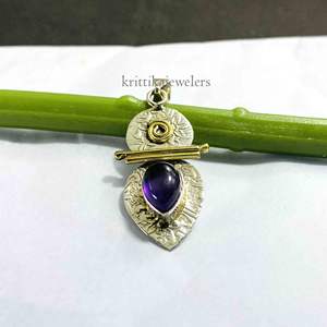 925 argent Sterling bijoux fins pendentifs et breloques naturel noir Onyx coupe Turquoise pierre précieuse pendentif avec laiton bijoux en gros - Product Image 4