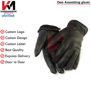 Gants en cuir de daim noir pleine fleur pour hommes de qualité supérieure - Product Image 4