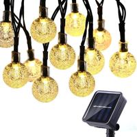 Solarbetriebene wasserdichte Lichterkette für den Außenbereich, 100 LED-Lichterkette, Kristallkugel-Lichterkette, dekorativ