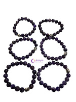 Bracelet bouddha en agate et améthyste fait main Bijoux en pierre semi-précieuse perlée véritable de cristaux Amayra Cadeau d'exportation