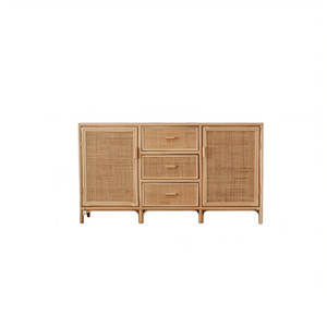 Solid Bamboo <b>Sideboard</b> with Luxury European Design Modern Storage Solution for Home Bar Living Room or <b>Kitchen</b> - Product Image 2