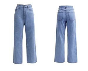 Hot Retro pantalones vaqueros de pierna ancha para mujer Otoño e Invierno cintura alta suelta recta hasta el suelo pantalones al por mayor - Product Image 5