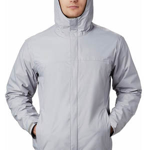 Chaqueta Impermeable para Hombre, Cortavientos con Capucha |   Ropa Deportiva de Alto Rendimiento Storm Shell Gris Claro |   Chaqueta Deportiva para Exteriores con Dobladillo Ajustable - Product Image 4