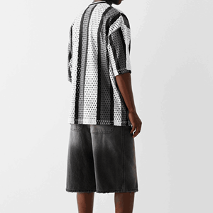 เสื้อยืดตาข่ายบอกซี่สำหรับผู้ชายทรงหลวมพร้อมโลโก้ออกแบบได้ตามต้องการ - Product Image 2