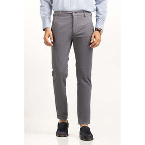 Pantalones Chinos Casuales Elegantes Color Caqui, 100% Algodón, Cintura Media, Corte Recto, Logotipo Personalizable, Teñido Liso, con Cierre - Product Image 3