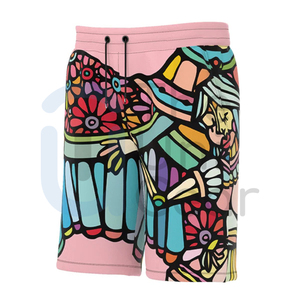 2025 nuevo estilo para hombre, pantalones cortos deportivos para gimnasio, alta calidad, 100% poliéster, ropa deportiva informal estampada, pantalones cortos para correr con cordón - Product Image 4