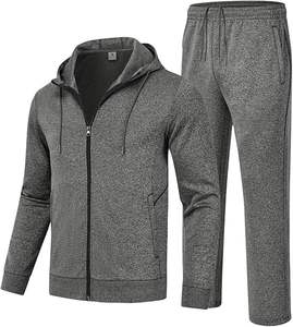 Ensemble de survêtement pour homme personnalisé, réfléchissant, en polaire solide, respirant, léger, à capuche, avec taille élastique pour la course à pied - Product Image 1