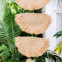 Meilleure vente 2023 gros Boho Floc Seagrass Parade tenture murale-Boho Chic tissé décor, artisanat Seagrass Wall Art Accent