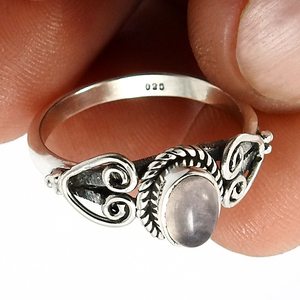 Cadeau délicat pour elle Bague de créateur de forme ovale en argent sterling 925 avec pierre précieuse en quartz rose naturel Prix de gros Fournisseurs en vrac - Product Image 3