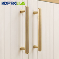 Poignées moletées Koppalive Gold pour armoires et tiroirs, poignées de meubles en laiton massif, poignées de placard de cuisine 160 mm
