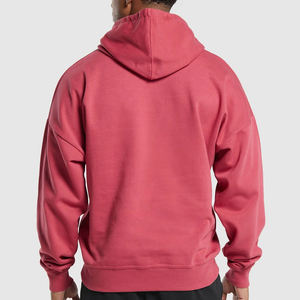 Sweat à capuche oversize pour homme en polaire d'hiver 100% coton uni teint respirant couleur personnalisée épaules tombantes - Product Image 2