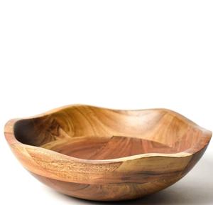 Bol de service en bois massif naturel, plat rond en bois fait à la main pour la cuisine, la table à manger, les collations, à utiliser pour la cuisine, la table à manger - Product Image 2