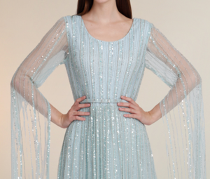 Robe de Soirée Haut de Gamme Brodée à la Main, Coupe Moderne, Col Rond et Tissu Léger, Idéale pour le Quotidien et l'Exportation - Product Image 3