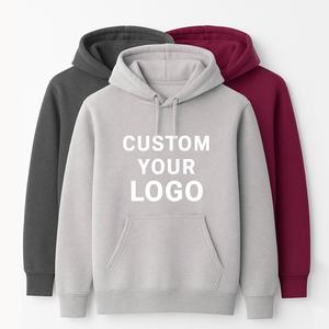 2025 diseño de logotipo personalizado transpirable invierno Sudadera con capucha hombres Casual Color sólido sudadera impresión Digital sublimación sudaderas con capucha - Product Image 1