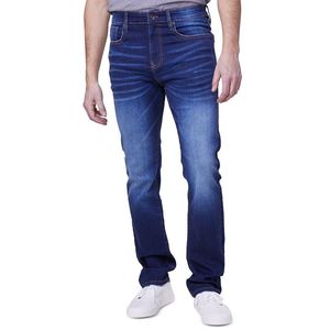 Jeans da Uomo Lazer a Gamba Dritta Blu Denim Taglia 32x34 Vintage Hip Hop Streetwear a Gamba Larga con Tessitura a Maglia Colore Scuro Chiaro - Product Image 1