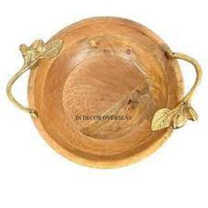 Eye Catching Look Excellent Quality <b>Wooden</b> Made Unique Designer <b>Set</b> Of 2 <b>Food</b> Serving Bowl Dining Table Centerpiece From India - Product Image 6