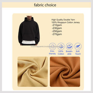 Sudadera con Capucha Corta de Algodón French Terry de Alta Calidad para Hombre, Estilo Urbano Oversize, Estampado Puff de Gran Gramaje, Sudadera con Botones Personalizada - Product Image 2