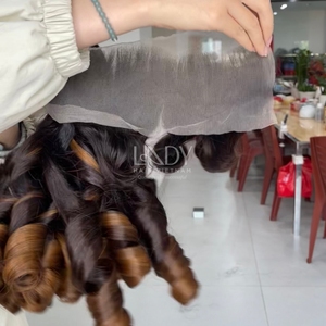Cheveux vierges de haute qualité, mèches ombrées rebondissantes avec frontal et mèches pour faire des perruques - Product Image 2