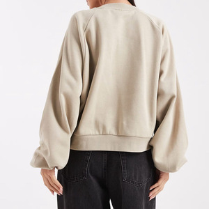 Sudadera de Tela Suave de Mezcla de Algodón, Material Transpirable y Cómodo, Sudadera Holgada de Manga Larga para Mujer, Modelo 2026 - Product Image 3