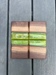 Handcrafted Wood and Resin Coasters <b>Set</b> Square Round Epoxy Wood Resin <b>Kids</b> Drinks Slate Wooden Drink Coaster <b>Set</b> - Product Image 5