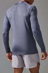 T-shirt athlétique d'été à manches longues pour hommes, à séchage rapide et compression, 100% polyester - Product Image 2