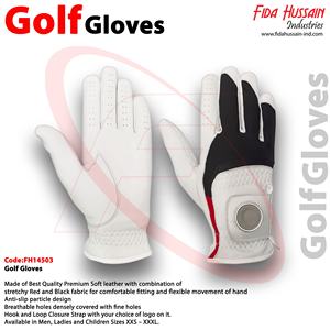 Premium Soft Leather Golf Gloves Best Quality <b>Stretchy</b> Fabric Comfortable Fitting Hand Use Golfing - Product Image 6
