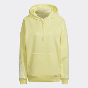 Sudadera con Capucha Amarilla Extra Grande con Cierre de Cremallera y Rayas Blancas en las Mangas, Informal, de Forro Polar, 100% Algodón Orgánico, Unisex, para Invierno - Product Image 6