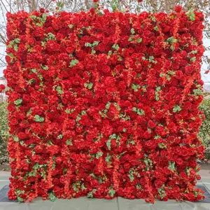 DKB造花結婚式用品5D赤いバラアジサイ造花壁植物結婚式の装飾用