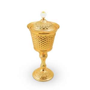 Quemador de incienso martillado de metal Medkhan Mubkhara Servidor de vajilla de color plateado y dorado para Eid Ramadan - Product Image 2