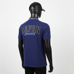 Camiseta Polo para Hombre, de Lujo, en Tela Piqué de Algodón y Poliéster, 220 GSM, Azul Rey, con Logotipo de Pedrería Termoadhesiva - Product Image 5