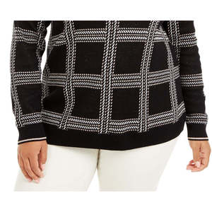 Maglione a quadri metallizzato da donna Charter Club, taglia extra large, nero - Product Image 3