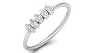 Bague de fiançailles et de mariage en or blanc massif 14 carats, style vintage, avec diamant taille poire cultivé en laboratoire, alliance éternité, bijoux de mode - Product Image 3