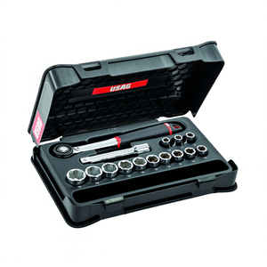 1/2'' Hexagonal <b>Socket</b> and <b>Ratchet</b> Set in ABS Case 15-Piece Usag Product - Product Image 2