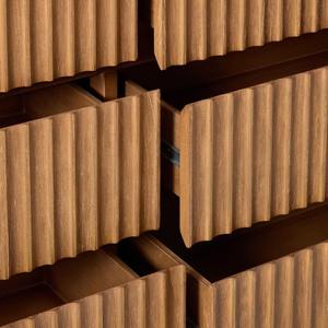 批发定制ODM OEM现代世纪中叶胡桃木凹槽正面设计6抽屉梳妆台储物柜 - Product Image 2