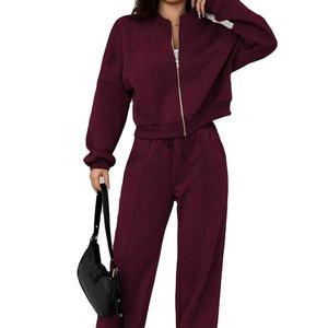 ชุดเซ็ตแทรคสูทแบบมีฮู้ดพิมพ์ลายโอเวอร์ไซส์สำหรับฤดูหนาว ยูนิเซ็กส์ ทรงหลวม สไตล์ลำลอง สตรีทแวร์ ผ้าฝ้ายฟลีซ 100% รุ่น 2026 - Product Image 2