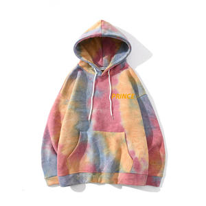 Gran oferta Unisex Tie Dye sudaderas con capucha bellamente bordado estampado transpirable polar de manga larga pulóver Popular invierno con capucha hombres - Product Image 5