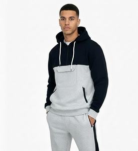 Men's Casual 2-Piece Printed Solid Sweatsuit Quarter Zip Hoodie Jogger Sweatpants Lightweight Fleece 100% Cotton Breathable - Product Image 1