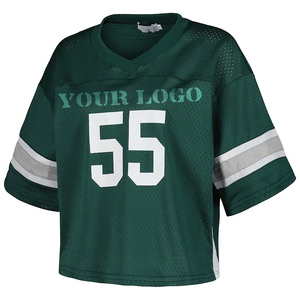 Maillot de football américain Maillot en maille imprimé sur mesure Manches courtes 100% Polyester Football Mesh Col V Maillot Tops Hommes - Product Image 1