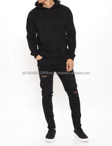 Wholesales Factory <b>Men</b> Heavy <b>Hoodies</b> <b>Plain</b> Blank <b>Black</b> Sports Pullover for Man Running Oversize Sweatshirt - Product Image 3