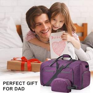 Bolsa de lona deportiva de poliéster con compartimento para zapatos, correa ajustable y cierre de cremallera, bolsa de viaje plegable impermeable para hombres y mujeres - Product Image 6