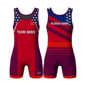 Nouvelle arrivée personnalisée Sublimation Spandex Wrestling Singlet de lutte d'équipe pour hommes - Product Image 1
