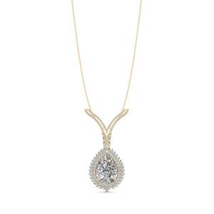 REYES Diseño Exclusivo 14K Oro Amarillo Moissanite Forma de Lágrima Colgante para Mujer Lujoso - Product Image 3